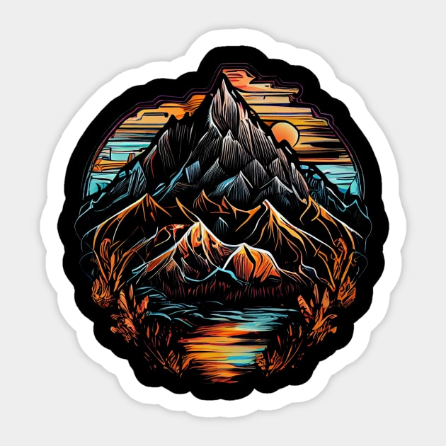 A beautiful mountain Sticker by gblackid